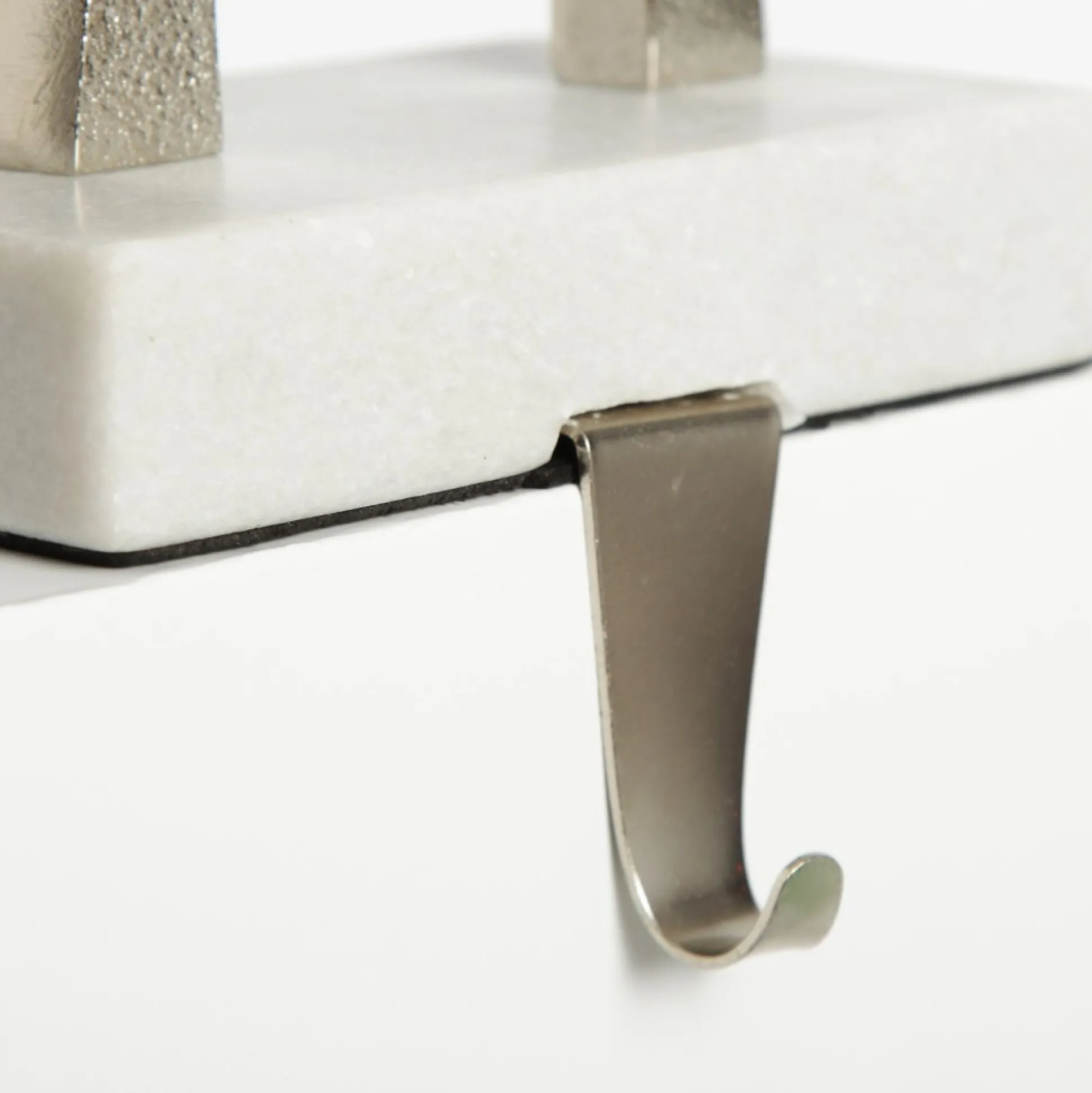 Hollow Raw Silver Reindeer Christmas Stocking Hanger with Quartz Base Stocking Hangers|