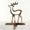 Hollow Rose Gold Reindeer Christmas Stocking Hanger Stocking Hangers|