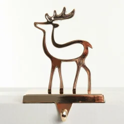 Hollow Rose Gold Reindeer Christmas Stocking Hanger Stocking Hangers|