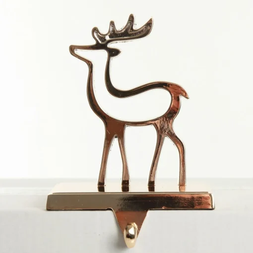 Hollow Rose Gold Reindeer Christmas Stocking Hanger Stocking Hangers|