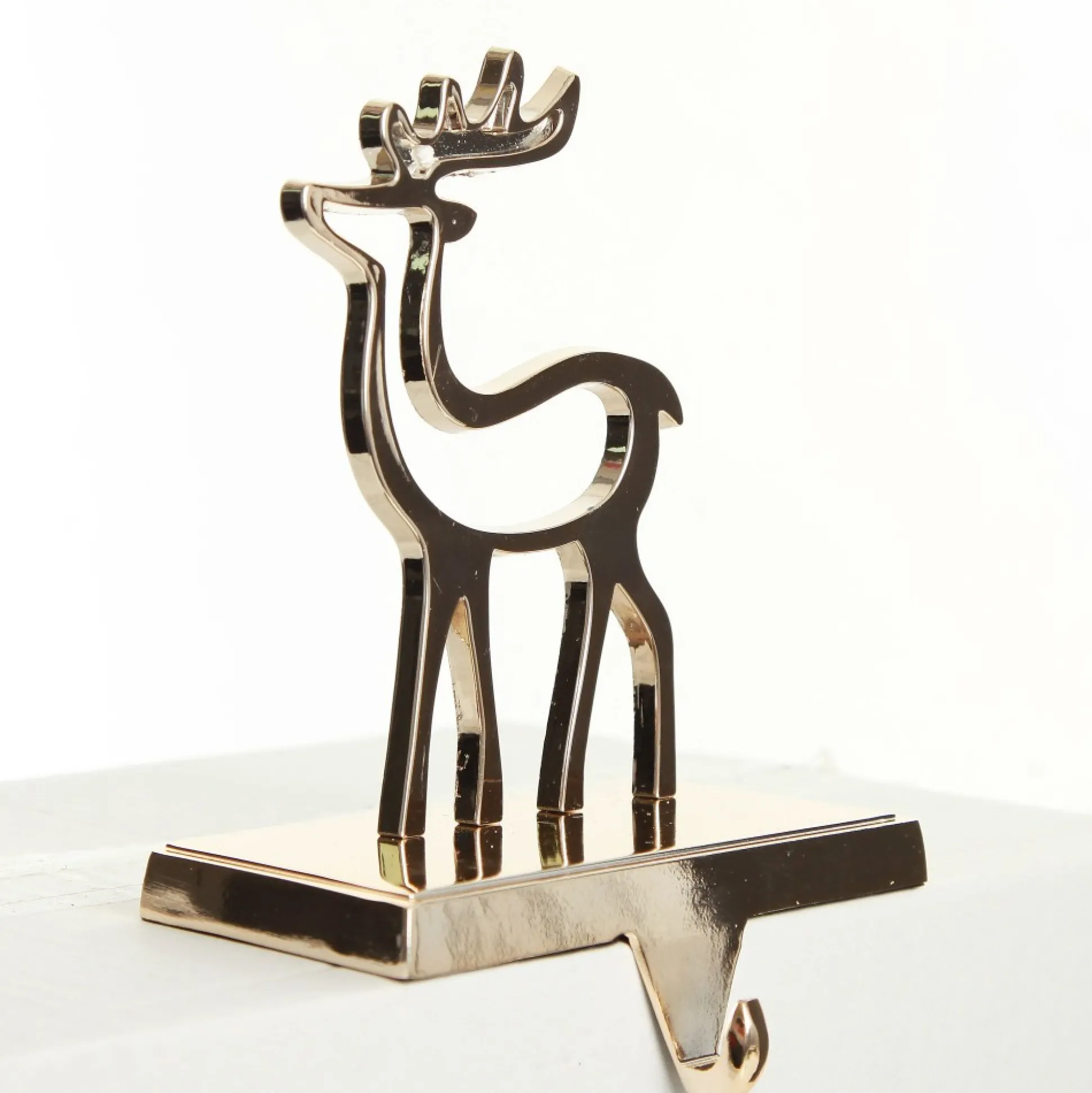 Hollow Rose Gold Reindeer Christmas Stocking Hanger Stocking Hangers|