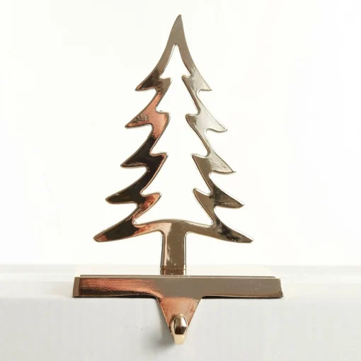 Hollow Rose Gold Tree Christmas Stocking Hanger Stocking Hangers|