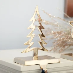 Hollow Rose Gold Tree Christmas Stocking Hanger Stocking Hangers|