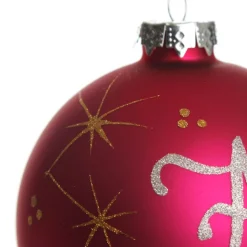 Hot Pink Glass Personalised Christmas Bauble Personalised Baubles|