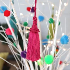 Hot Pink Tassel Christmas Tree Decorations|