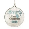 Icicle Glass Personalised Christmas Bauble - Blue First Christmas Glass Baubles|