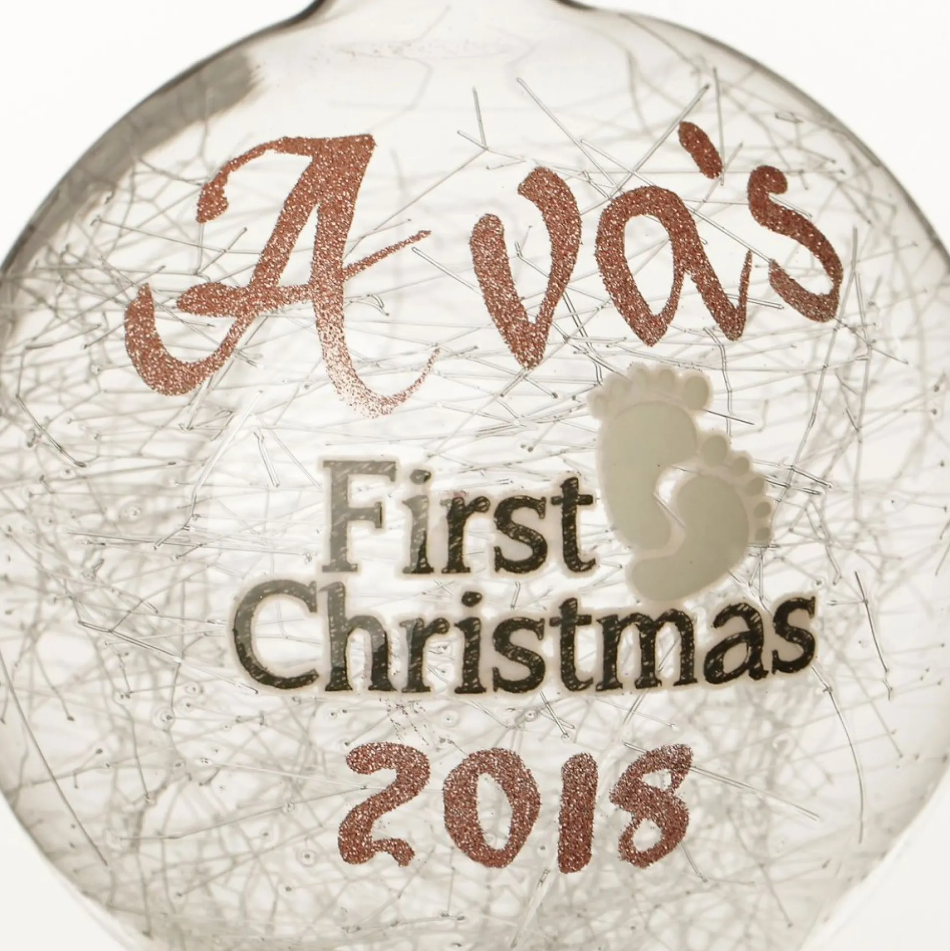 Icicle Glass Personalised Christmas Bauble - First Christmas Glass Baubles|