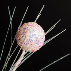 Iridescent Baby Pink Sequin Christmas Ball Trio Pick Christmas Tree Picks|