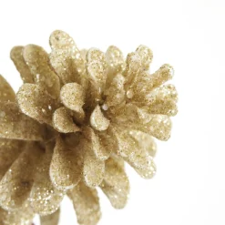 Ivory Glitter Faux Hanging Pinecone Pinecones And Acorns|