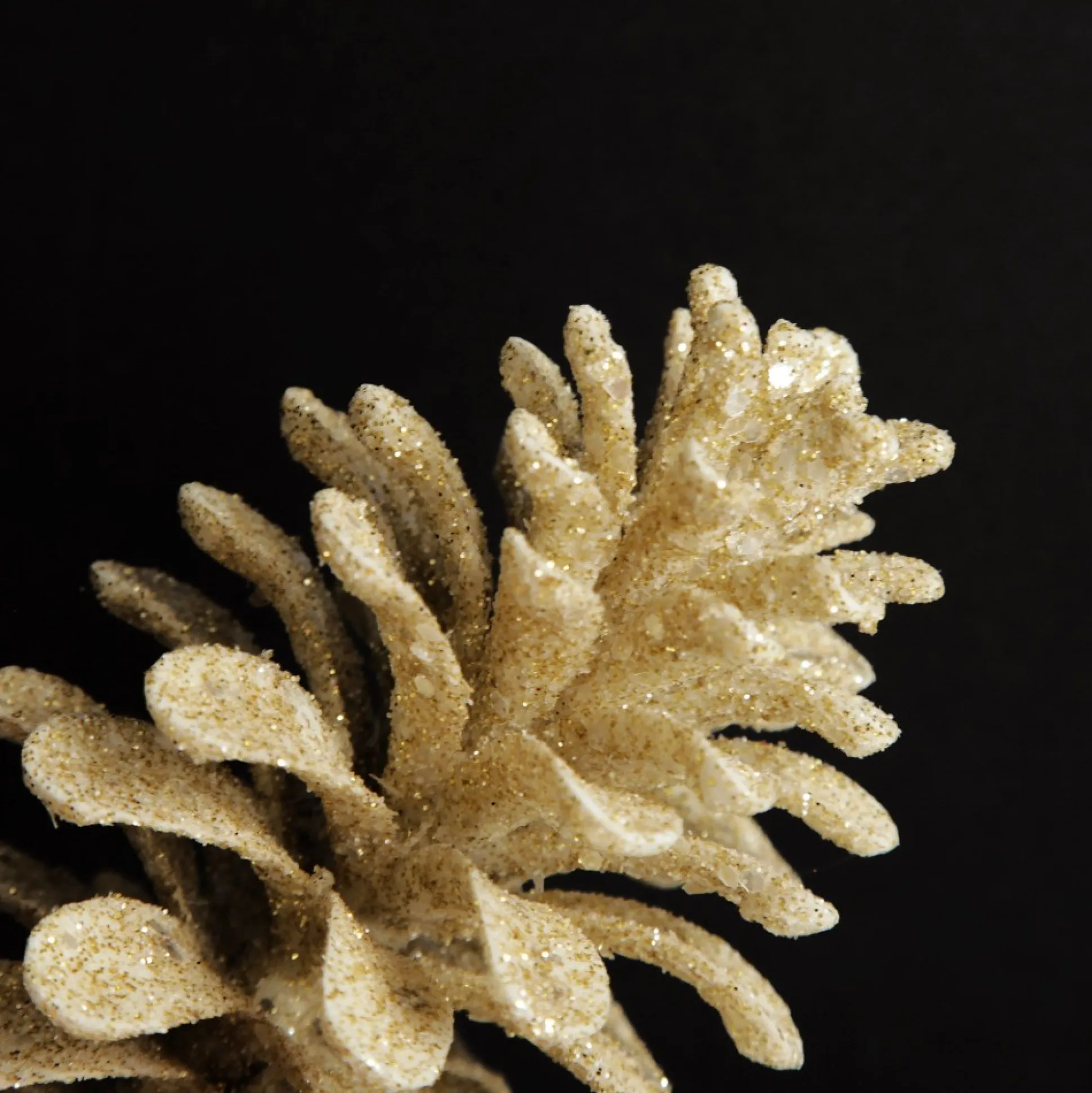Ivory Glitter Faux Hanging Pinecone Pinecones And Acorns|