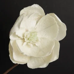 Ivory Glitter Sprinkled Magnolia Flower Clip Christmas Flowers|
