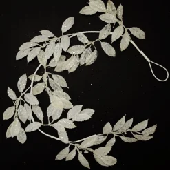 Ivory Leaf Christmas Garland with Sequins Christmas Garlands|