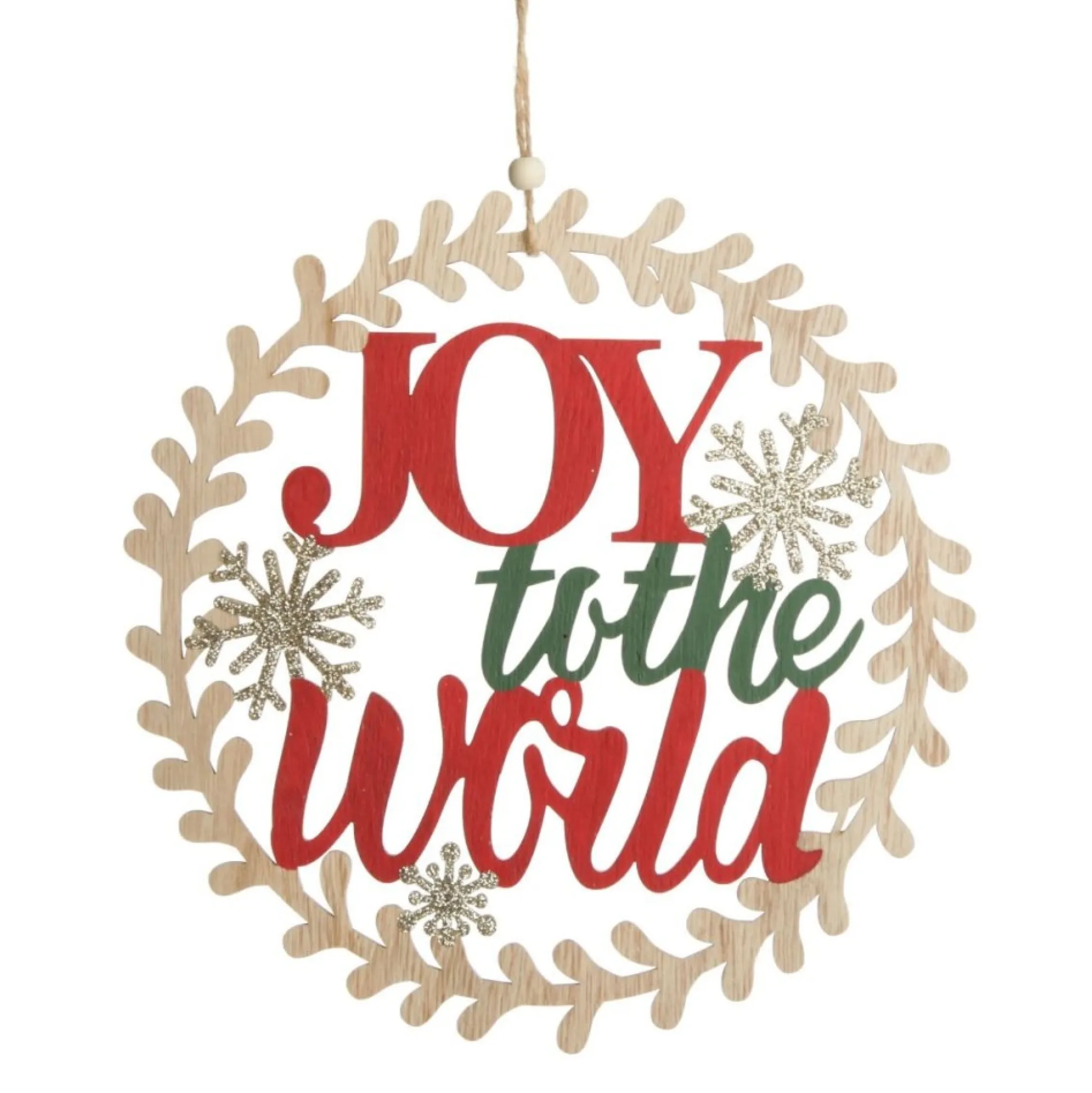 Joy to the World Wooden Circle Wreath Plaque Wall Hangings And Signs|