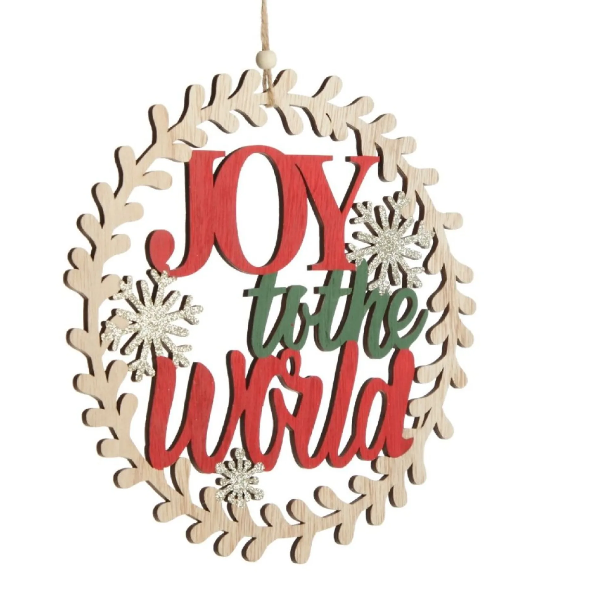 Joy to the World Wooden Circle Wreath Plaque Wall Hangings And Signs|