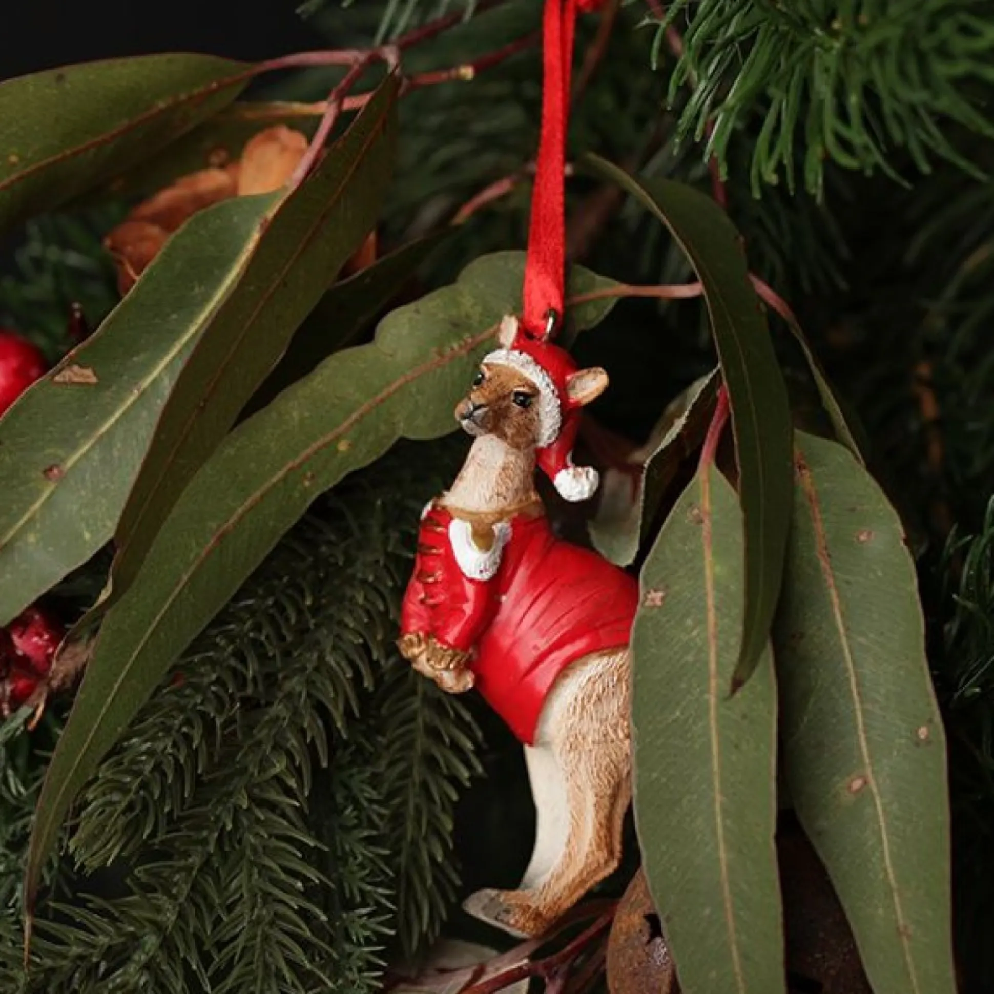 Kangaroo Australiana Christmas Tree Decoration - Red Jacket Australian Tree Decorations|