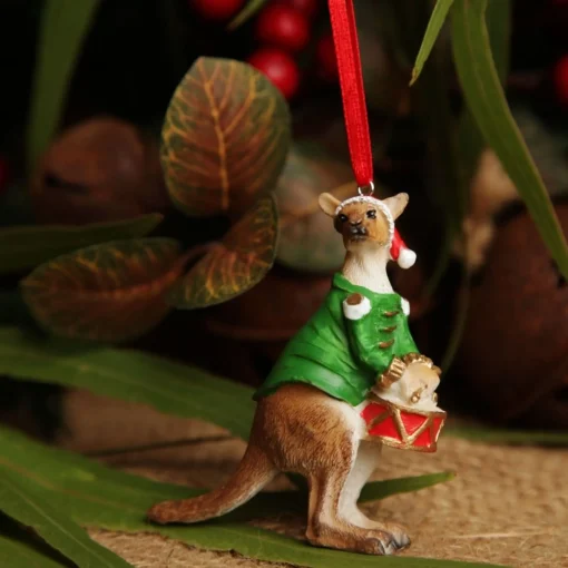 Kangaroo Australiana Christmas Tree Decoration - Green Jacket Australian Tree Decorations|