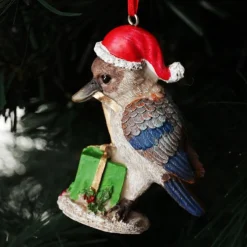 Kookaburra Australiana Christmas Tree Decoration - Green Present Australian Tree Decorations|