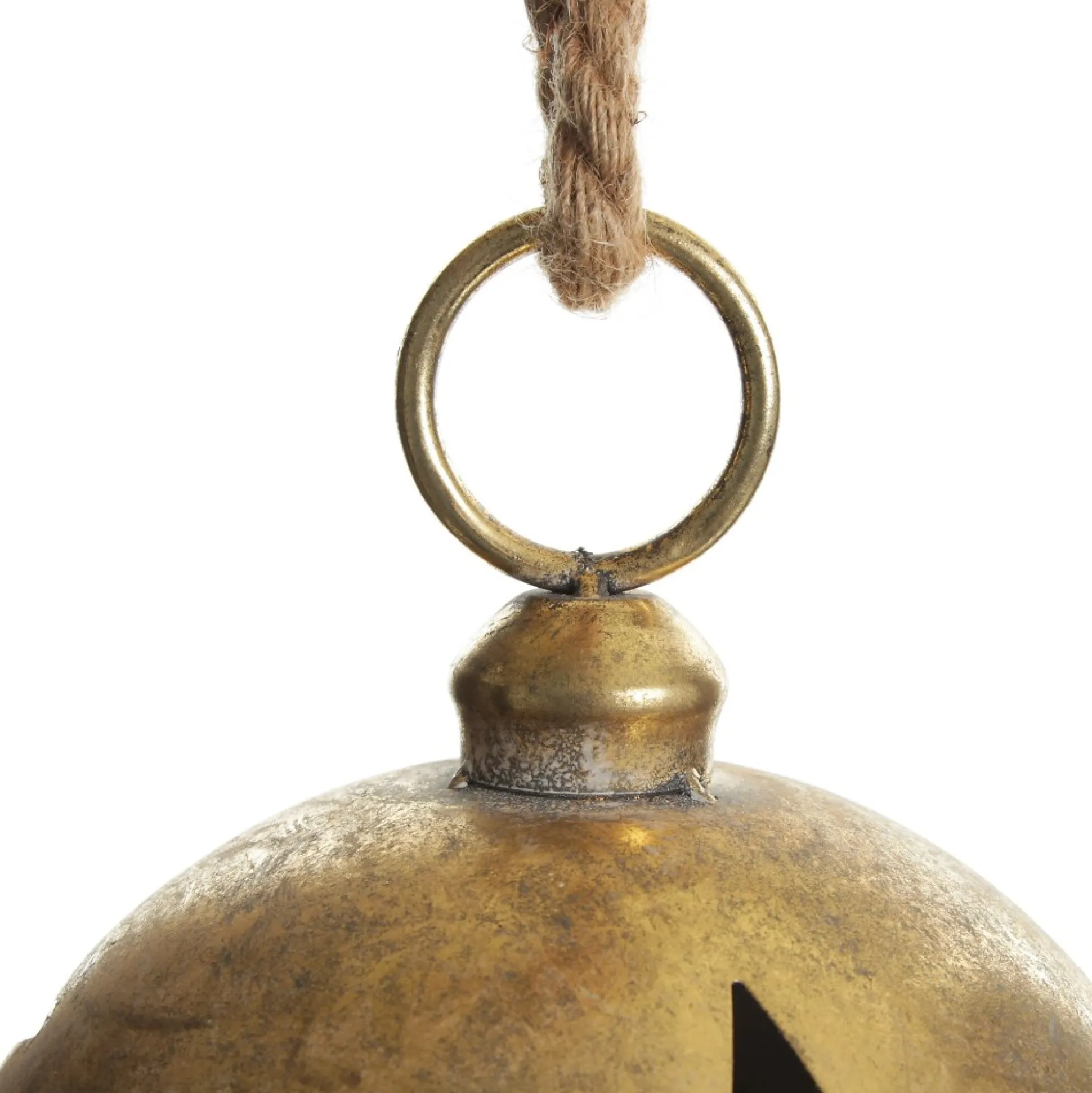 Large Antique Gold Metal Bell Decoration Christmas Bells And Bows|