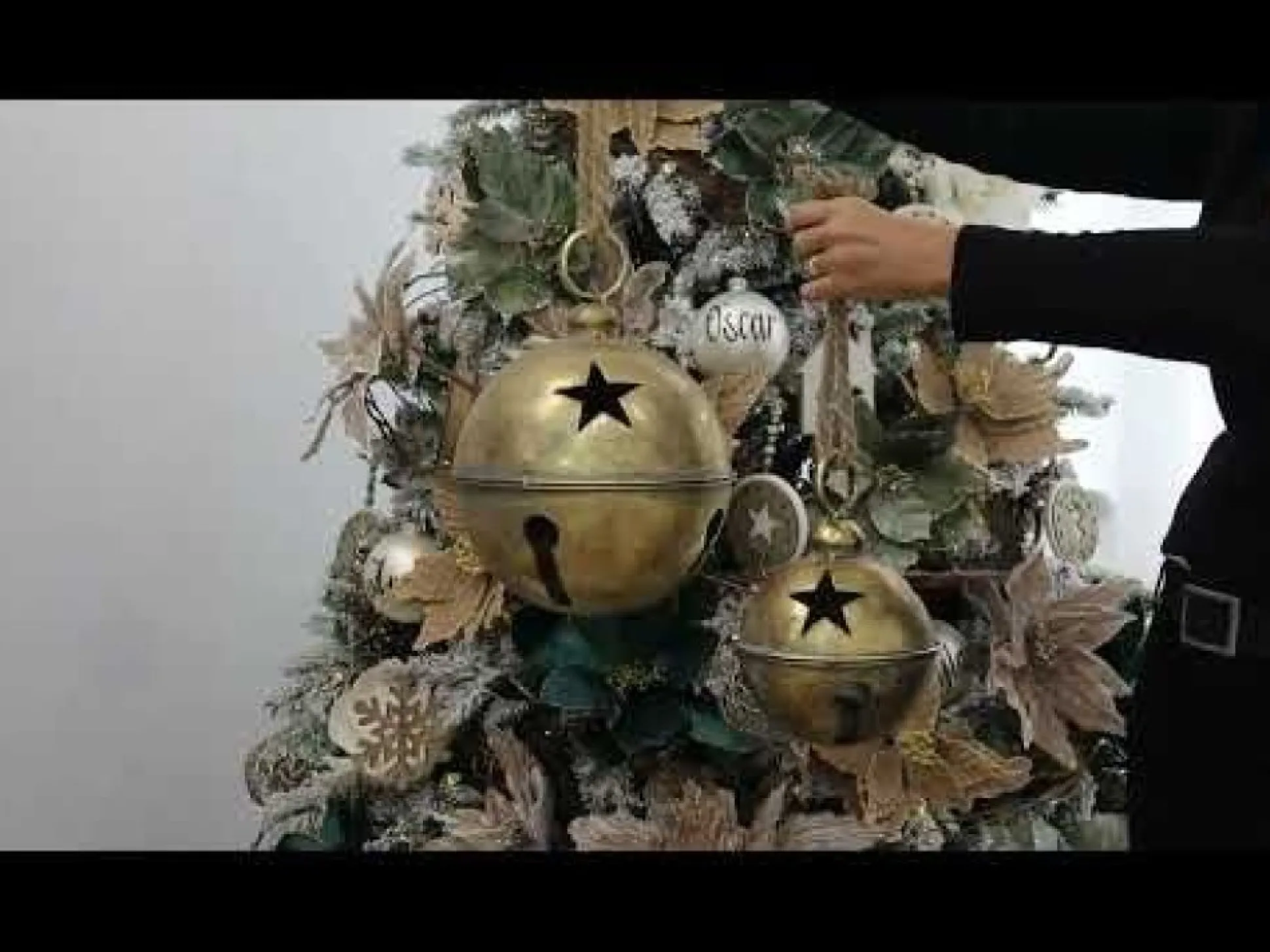 Large Antique Gold Metal Bell Decoration Christmas Bells And Bows|