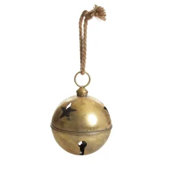 Large Antique Gold Metal Bell Decoration Christmas Bells And Bows|