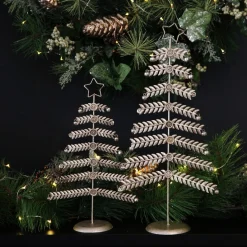 Large Antique Silver Metal Christmas Tree Table Top Christmas Trees|