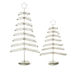Large Antique Silver Metal Christmas Tree Table Top Christmas Trees|