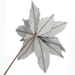 Large Blue Poinsettia Flower Stem with Glitter Trim Christmas Flowers|