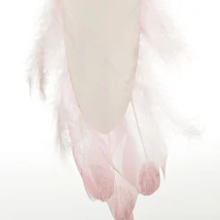 Large Elegant Pink Velvet Bird with Sequins and Feather Tail Butterflies And Birds|