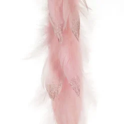 Large Elegant Pink Velvet Bird with Sequins and Feather Tail Butterflies And Birds|