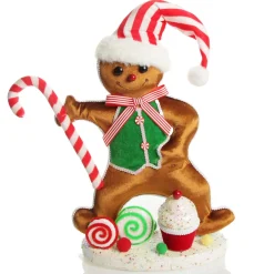 Large Gingerbread Boy with Candy Cane Christmas Ornament Christmas Ornaments|