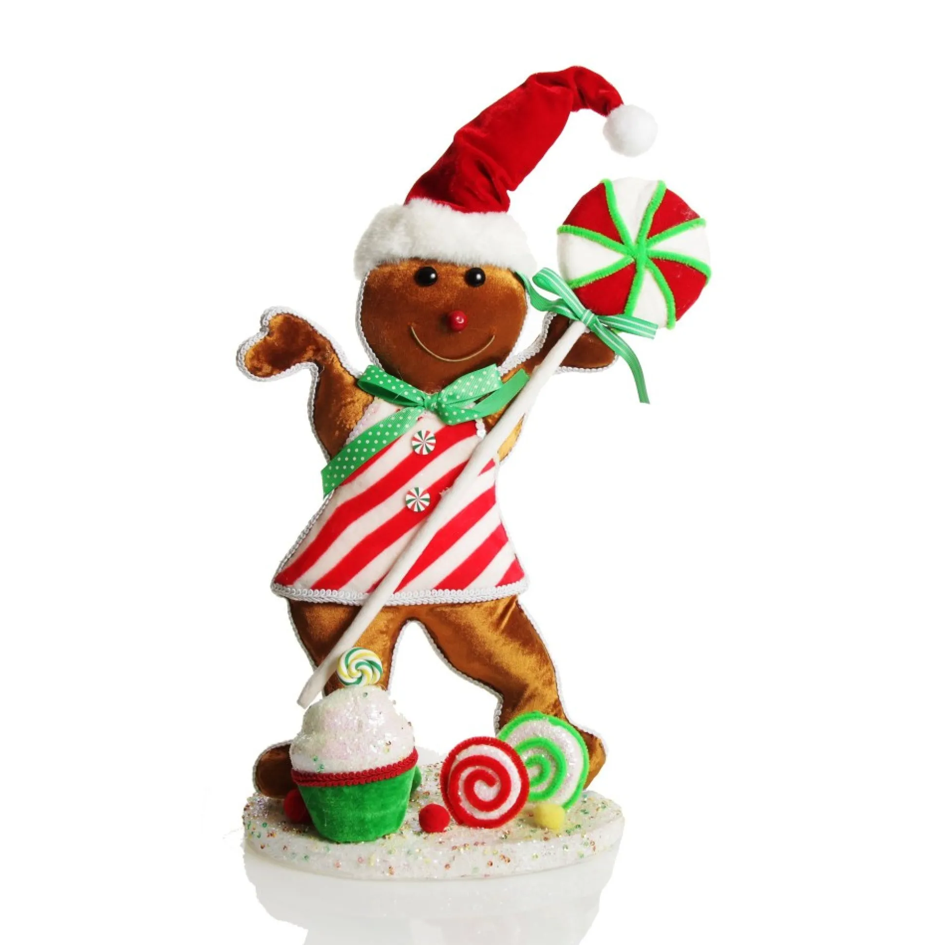 Large Gingerbread Girl with Lollipop Christmas Ornament Christmas Ornaments|