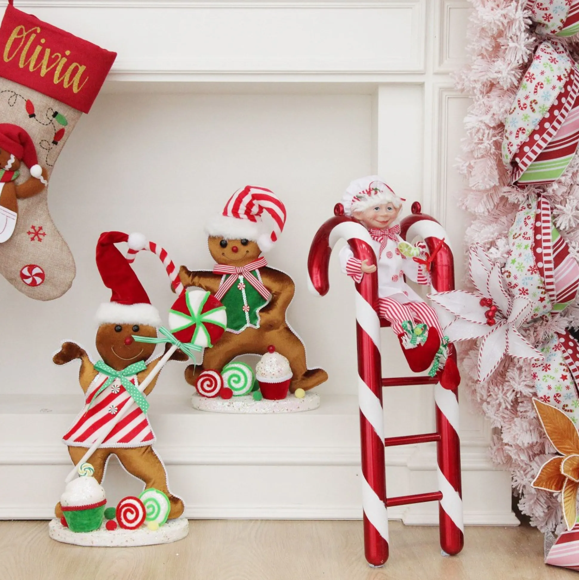 Large Gingerbread Girl with Lollipop Christmas Ornament Christmas Ornaments|