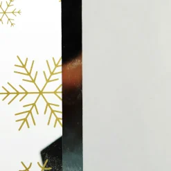Large Glass Christmas Photo Frame - Gold Snowflakes Joy Photo Gifts|