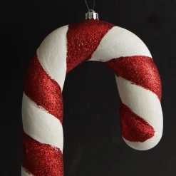 Large Glitter Candy Cane Decorations - Set of 2 Christmas Tree Decorations|