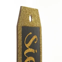 Large Glitter Square Edge Name Tag Personalised Santa Sacks|