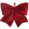 Large Padded Burgundy Velvet Bow Christmas Bells And Bows|