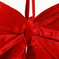 Large Padded Red Velour Bow Christmas Bells And Bows|