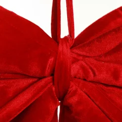 Large Padded Red Velour Bow Christmas Bells And Bows|