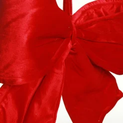 Large Padded Red Velour Bow Christmas Bells And Bows|
