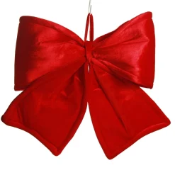 Large Padded Red Velour Bow Christmas Bells And Bows|