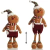 Large Plush Stretch Leg Gingerbread with Santa Hat Christmas Ornament Christmas Figurines|