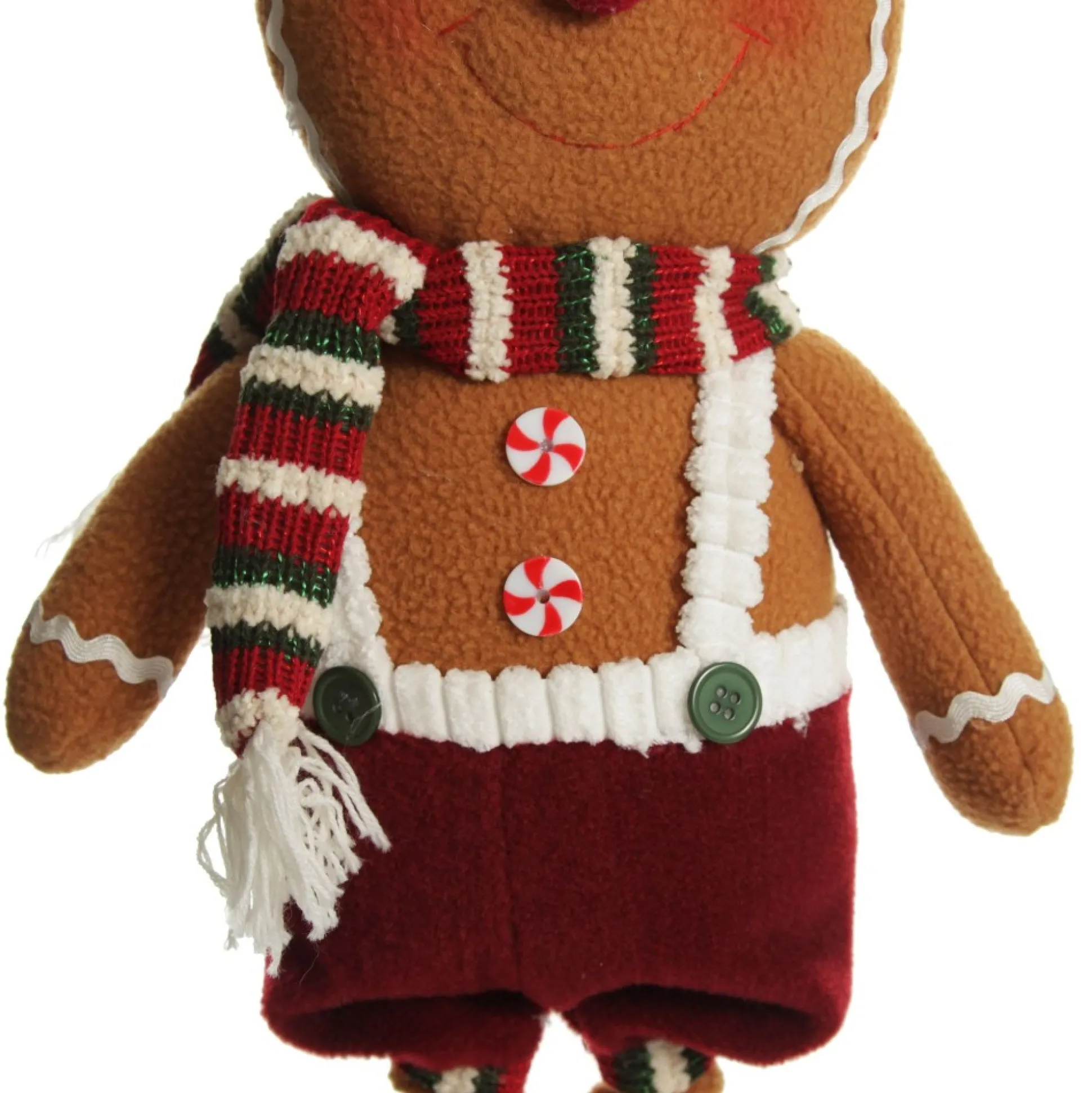 Large Plush Stretch Leg Gingerbread with Santa Hat Christmas Ornament Christmas Figurines|
