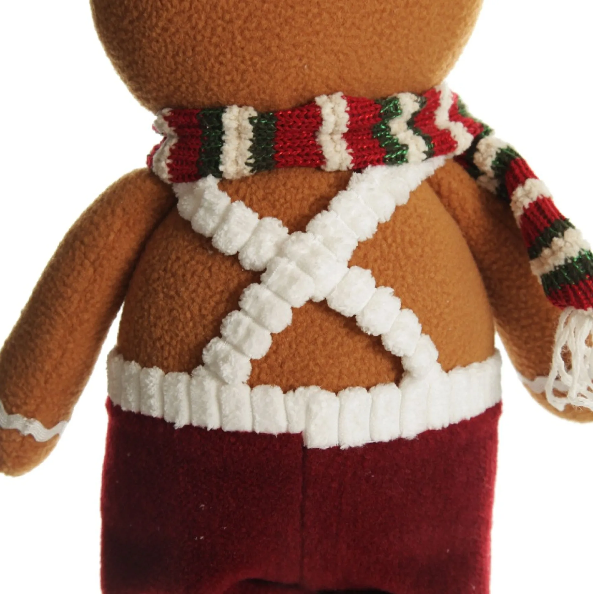 Large Plush Stretch Leg Gingerbread with Santa Hat Christmas Ornament Christmas Figurines|