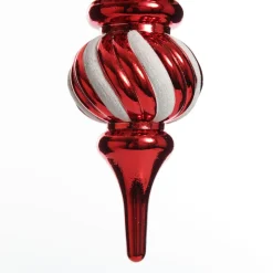 Large Red and White Stripe Candy Christmas Drop Hanging Decoration Finials And Drops|