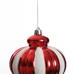 Large Red and White Stripe Candy Christmas Drop Hanging Decoration Finials And Drops|