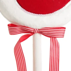 Large Red and White Velvet Swirl Lollipop Christmas Pick Christmas Tree Picks|