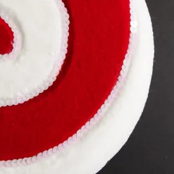 Large Red and White Velvet Swirl Lollipop Christmas Pick Christmas Tree Picks|