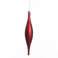 Large Red Christmas Long Drop Decoration - Set of 3 Finials And Drops|