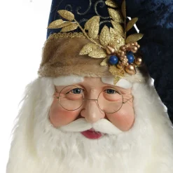 Large Santa Head with Blue Hat Christmas Wall Hanging Wall Hangings And Signs|