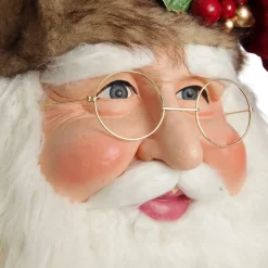 Large Santa Head with Burgundy Hat Christmas Wall Hanging Wall Hangings And Signs|